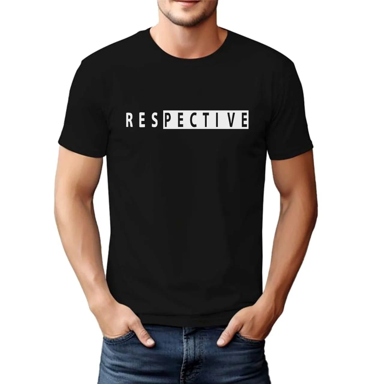تی شرت آستین کوتاه مردانه طرح respect کد8674 جنس پنبه سوپر خنک چهار فصل — تصویر ۴