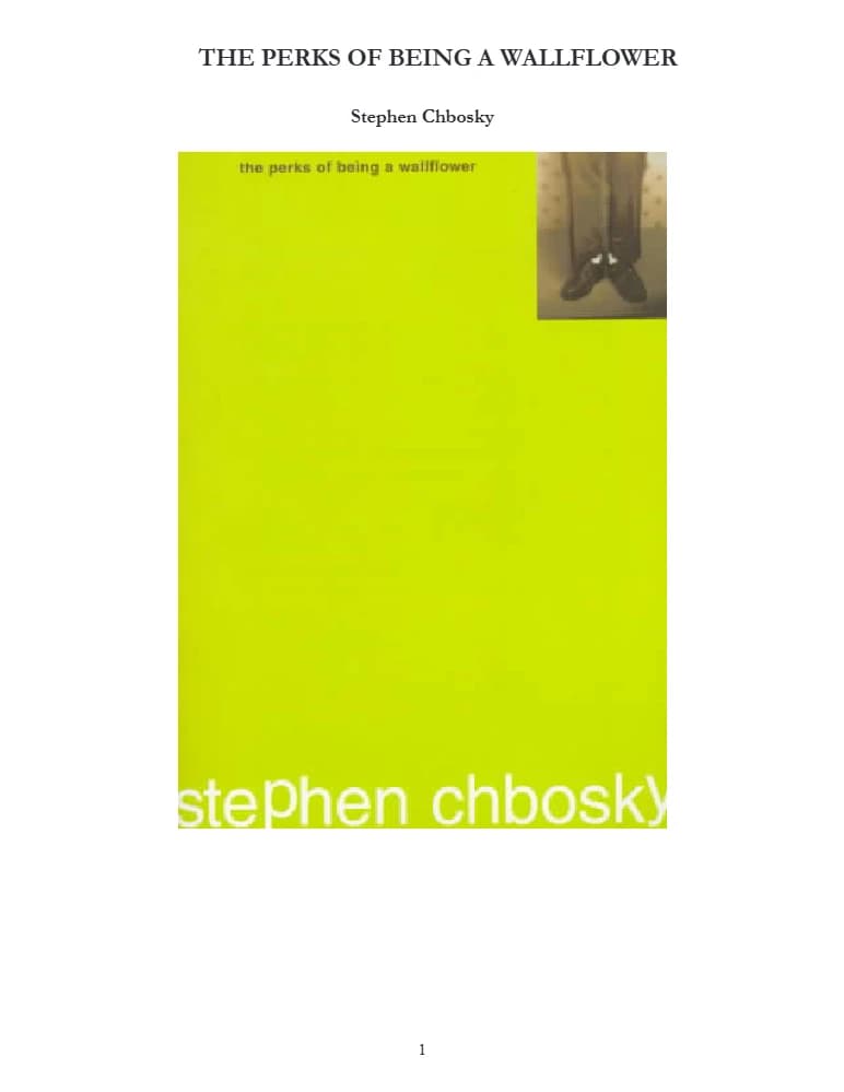 کتاب مزایای گوشه‌گیر بودن (The Perks of Being a Wallflower) اثر استیون چباسکی نسخه PDF انگلیسی