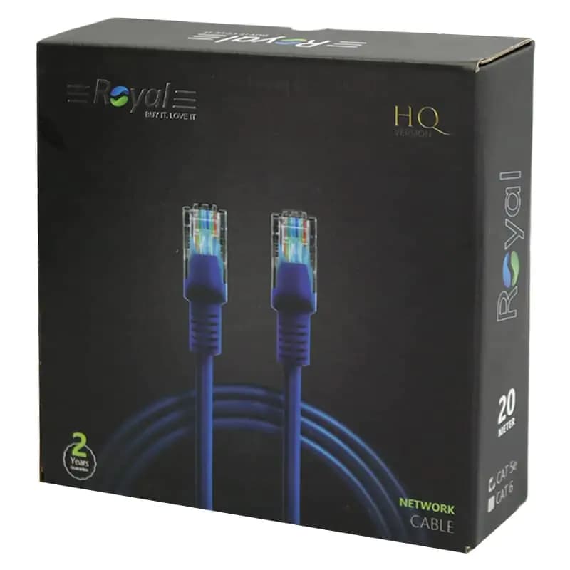 کابل شبکه رویال Cat5e 20m پک دار — تصویر ۳