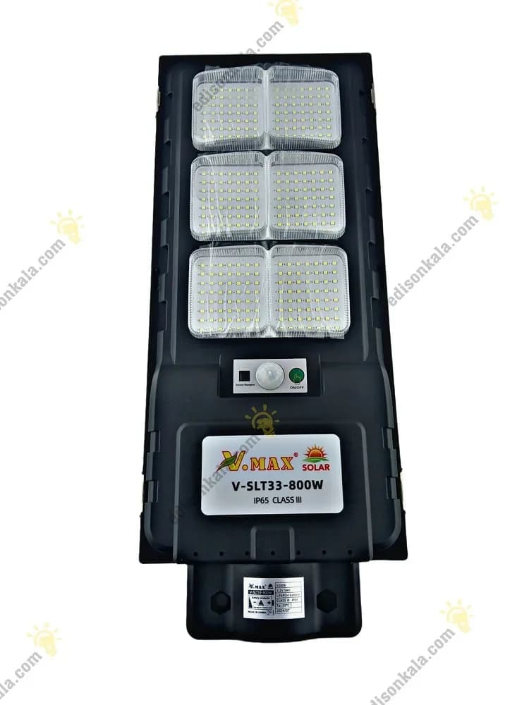 چراغ خیابانی خورشیدی 800 وات ویمکس با پایه | دوسال ضمانت کد V-SLT33-800w — تصویر ۳