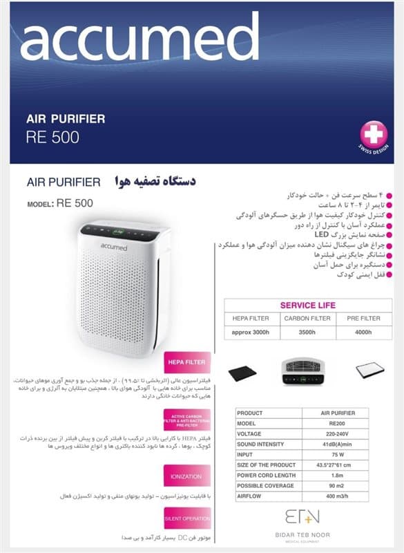 تصفیه هوا اکیومد مدل RE-500 — تصویر ۲