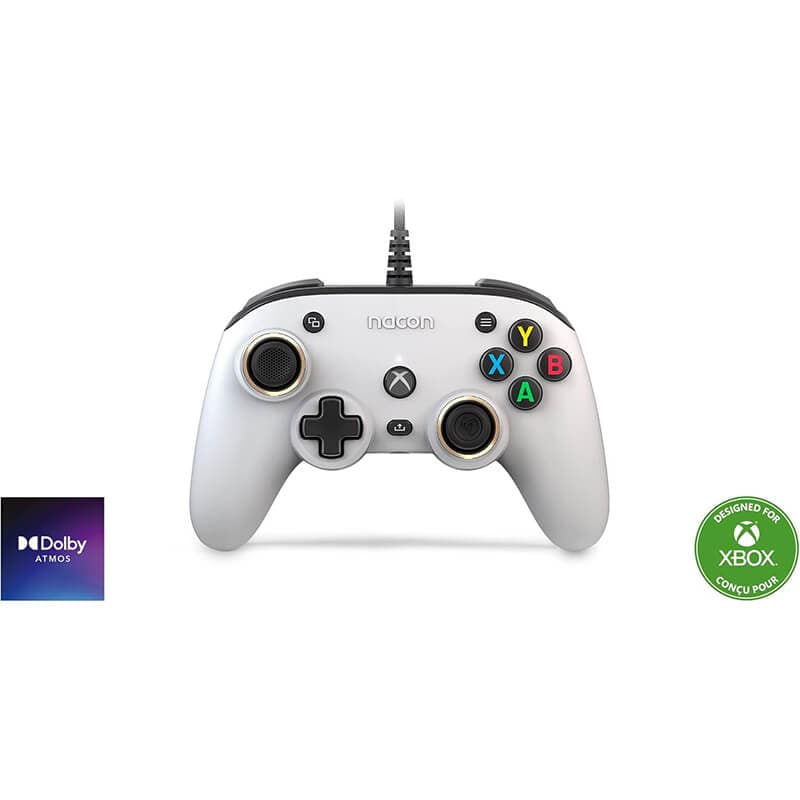 دسته بازی سیمدار xbox مدل NACON WIRED OFFICIAL PRO COMPACT سفید — تصویر ۳