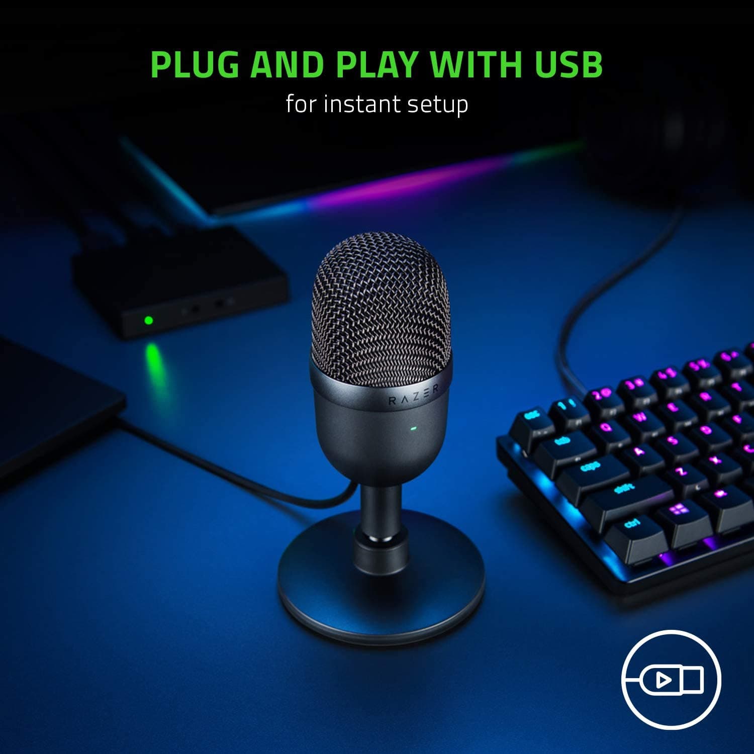 میکروفون گیمینگ و استریم ریزر مدل Razer Seiren Mini ( غیراصل-جعبه باز) — تصویر ۶