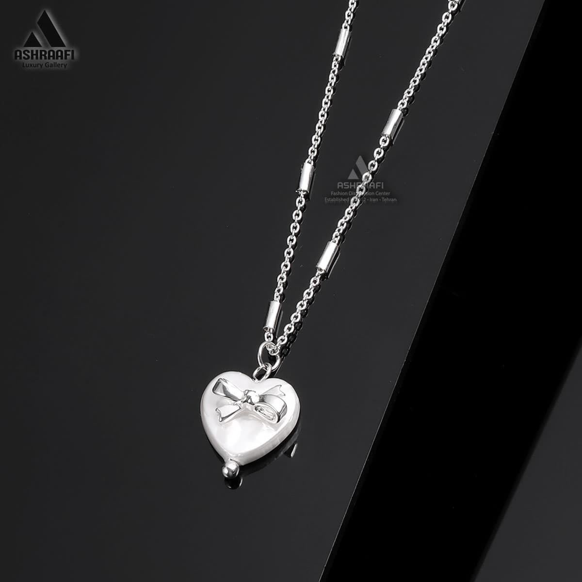 گردنبند طرح قلب Bow Tie Heart Necklace — تصویر ۲
