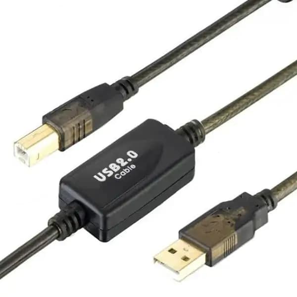 کابل پرینتر USB 2.0 پی نت به طول 25 متر پک مقوایی برددار اکتیو