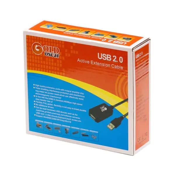 کابل پرینتر USB 2.0 پی نت به طول 25 متر پک مقوایی برددار اکتیو — تصویر ۶