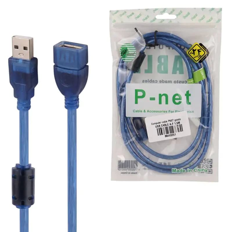کابل افزایش طول P-net USB 1.5m شیلد دار — تصویر ۴