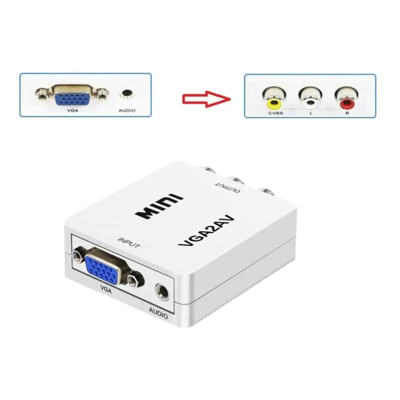 مبدل VGA به AV مدل MINI با ورودی AUX صدا — تصویر ۲