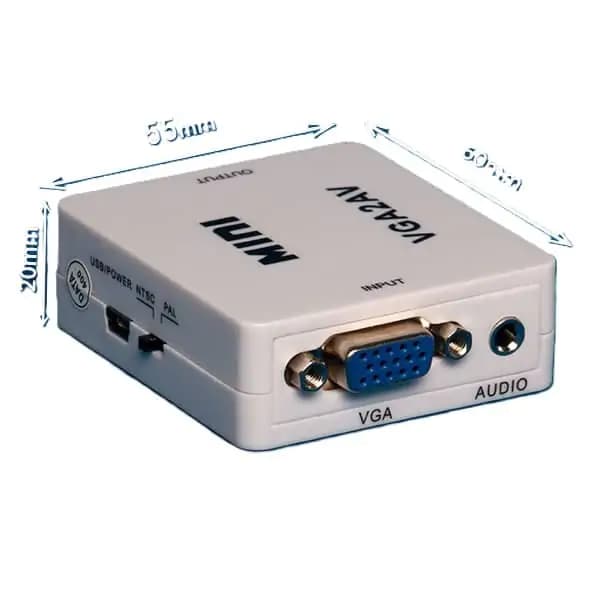 مبدل VGA به AV مدل MINI با ورودی AUX صدا — تصویر ۸