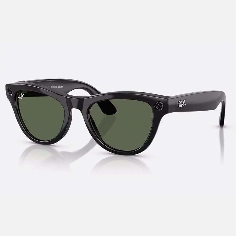 عینک هوشمند ری بن متا Ray-ban Meta Skyler Shiny Black G15 Green RW4010 – GEN 1