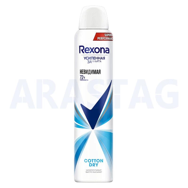 اسپری دئودورانت 72 ساعته رکسونا مدل COTTON DRY حجم 200 میلی