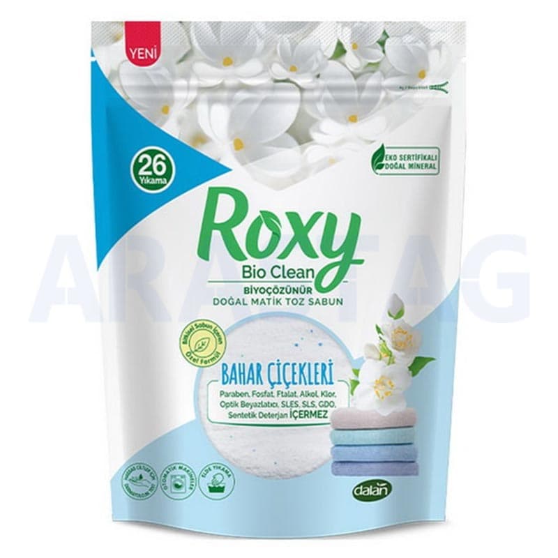 پودر صابون ماشین لباسشویی روکسی Roxy با رایحه صابون سفید وزن 800 گرمی