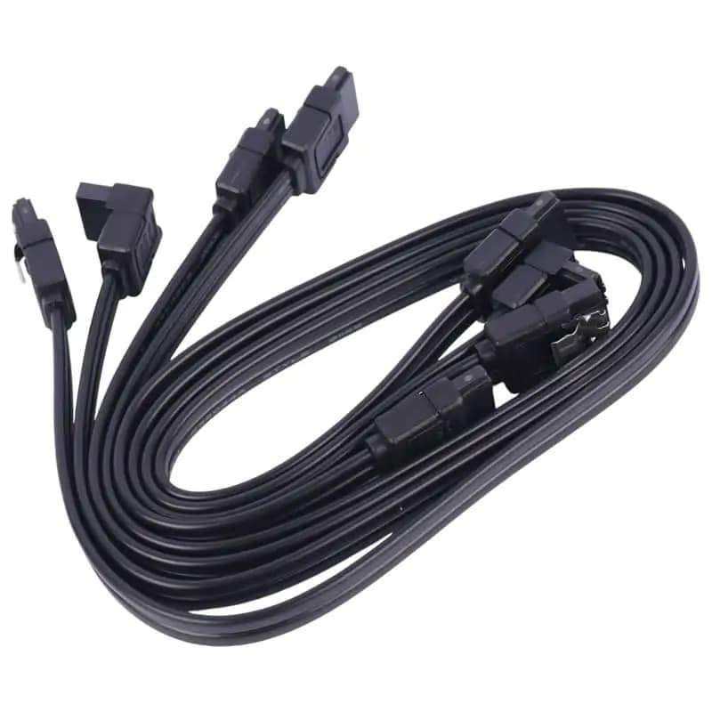 کابل دیتا ساتا 40CM قفل دار چپقی SATA3 کایزر سرعت 6 Gaps — تصویر ۵