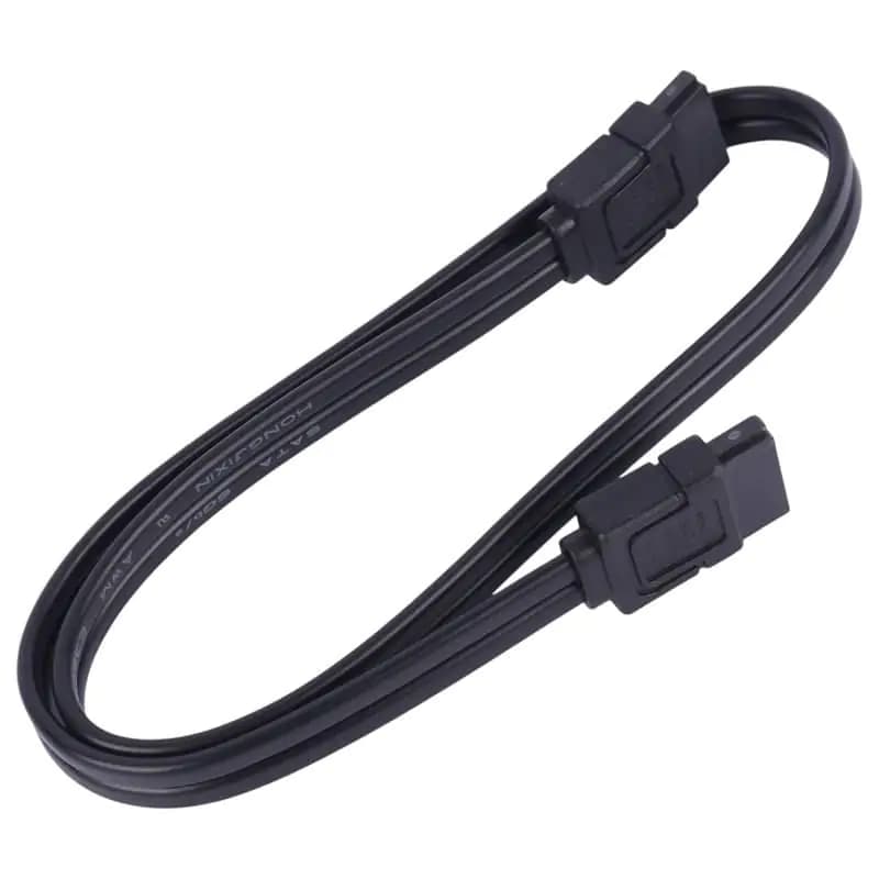 کابل دیتا ساتا 40CM قفل دار چپقی SATA3 کایزر سرعت 6 Gaps — تصویر ۳