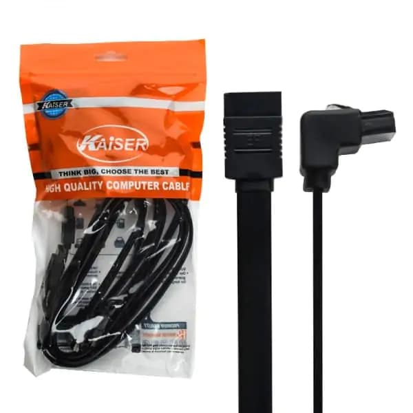 کابل دیتا ساتا 40CM قفل دار چپقی SATA3 کایزر سرعت 6 Gaps — تصویر ۶