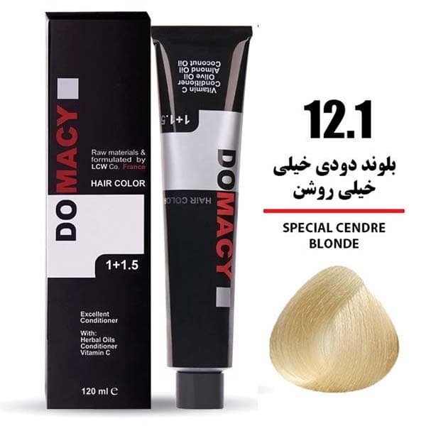 رنگ مو دوماسی شماره 12.1 حجم 120 میلی لیتر بلوند دودی خیلی خیلی روشن