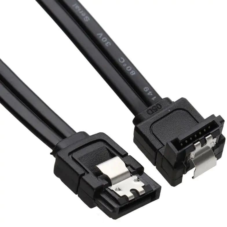 کابل دیتا ساتا 40CM قفل دار چپقی SATA3 انوشان سرعت 6 Gaps