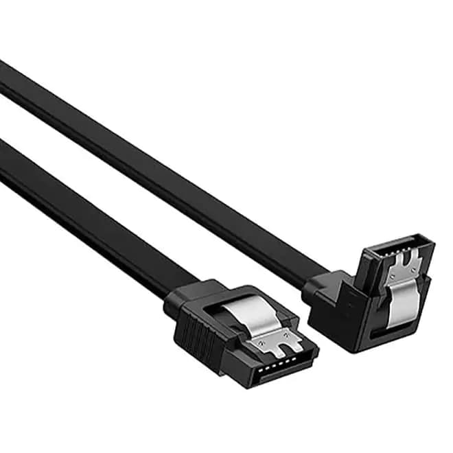 کابل دیتا ساتا 40CM قفل دار چپقی SATA3 انوشان سرعت 6 Gaps — تصویر ۲