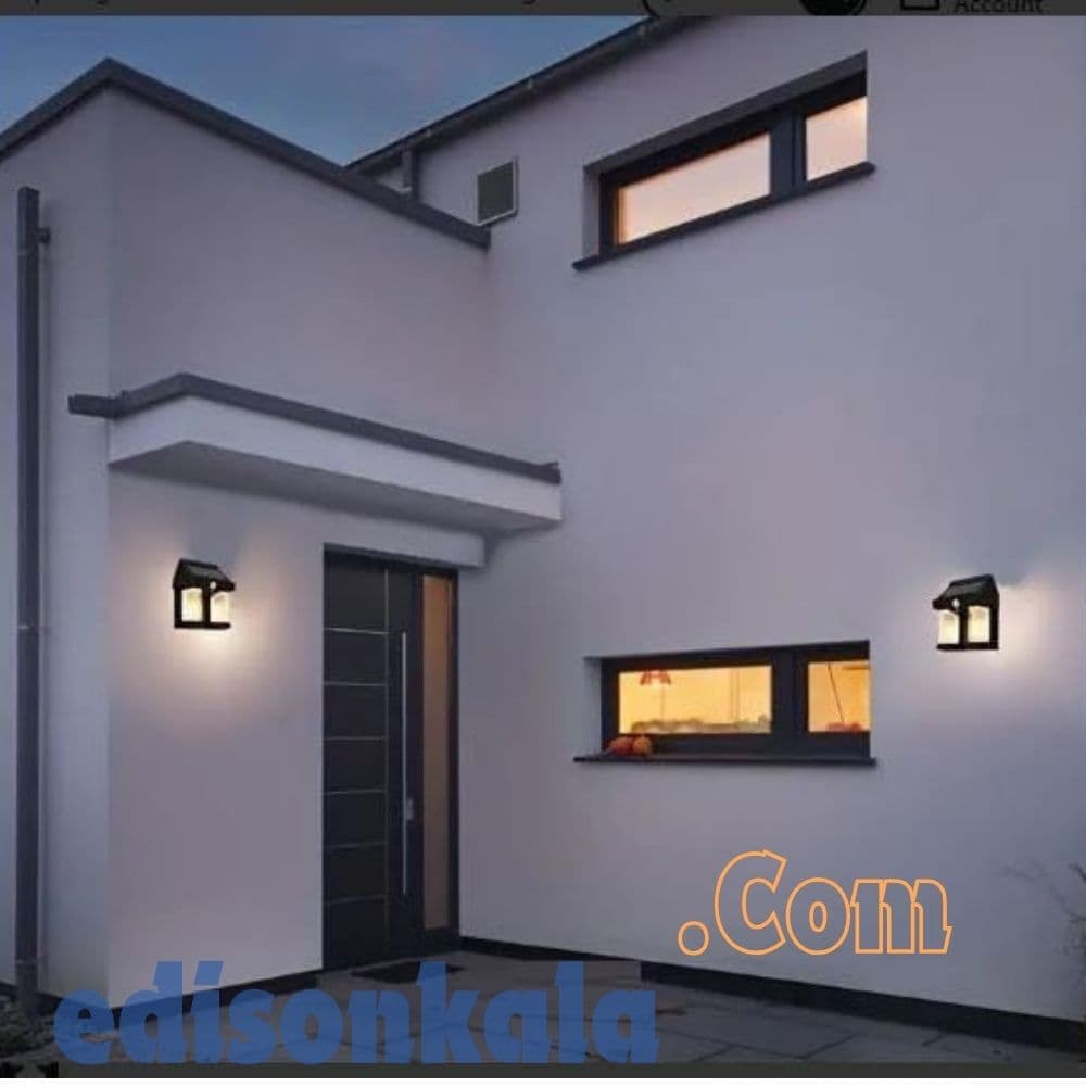 چراغ خورشیدی دیواری دوقلو مدل bk618-2 — تصویر ۴