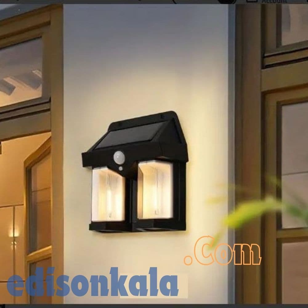 چراغ خورشیدی دیواری دوقلو مدل bk618-2 — تصویر ۶