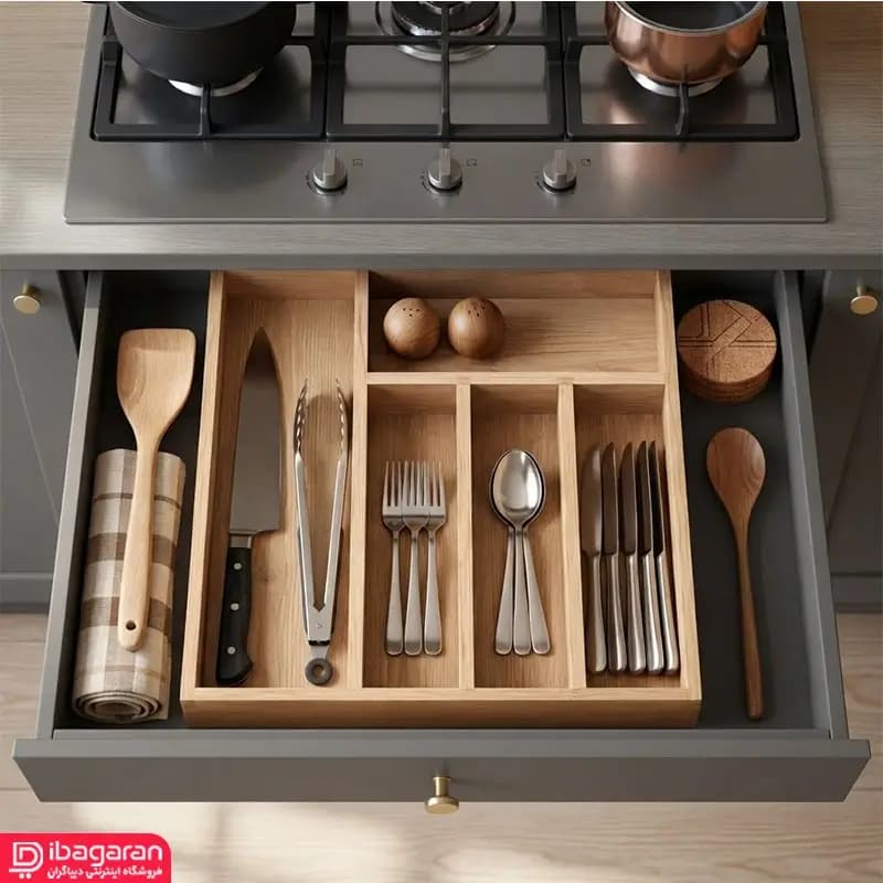 نظم دهنده چوبی داخل کابینت ریور مدل 3924 — تصویر ۶