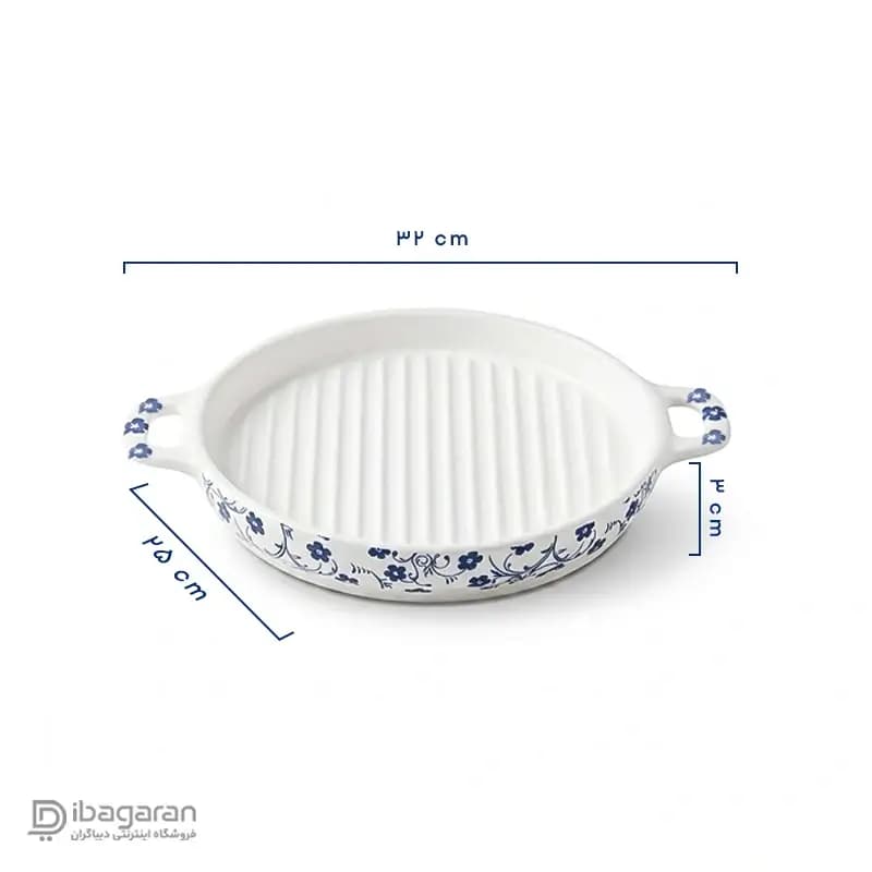 تابه گریل سرامیکی طرح شکوفه آبی — تصویر ۲
