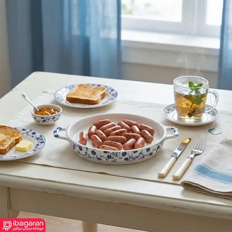 تابه گریل سرامیکی طرح شکوفه آبی — تصویر ۶