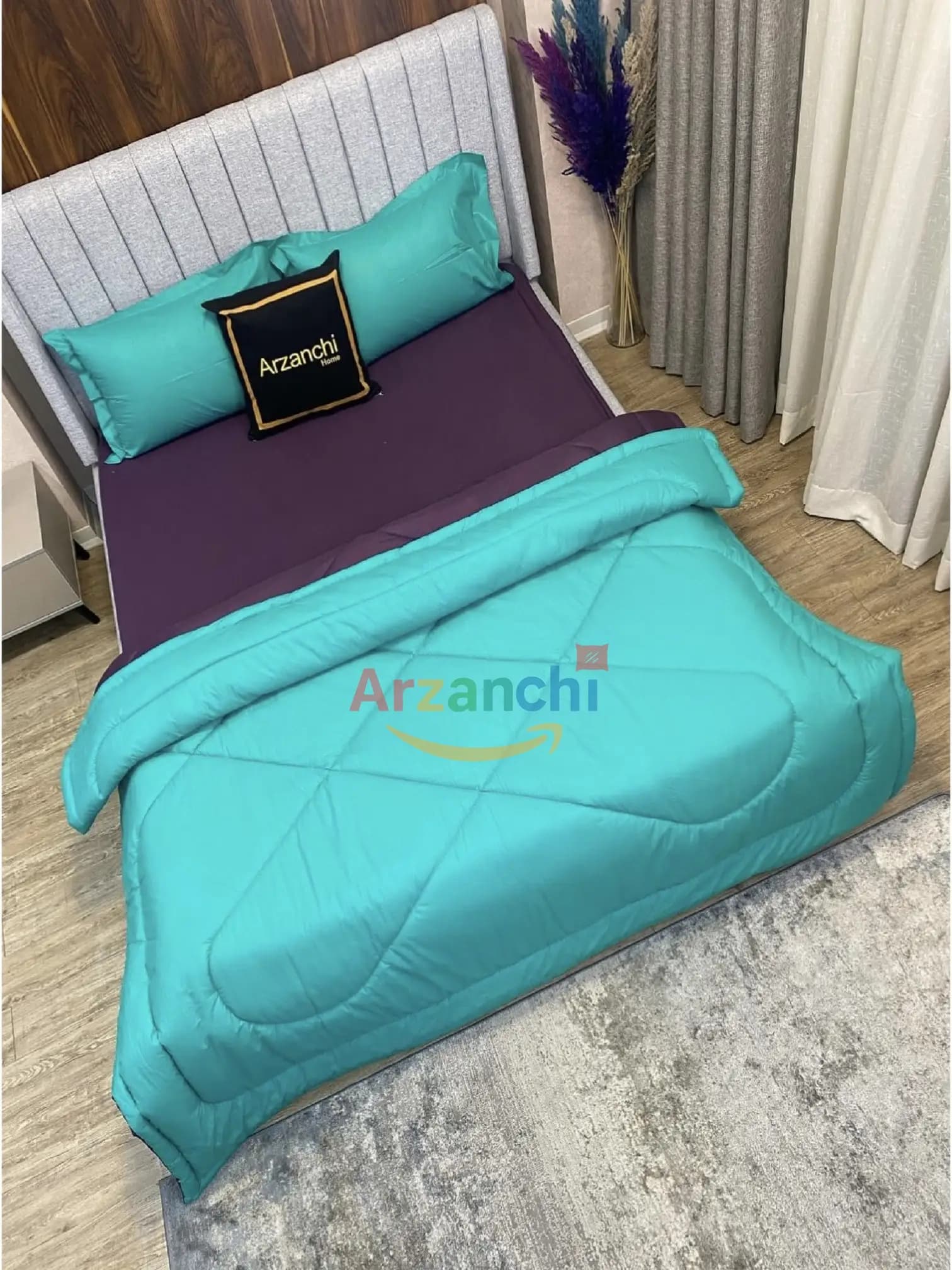 روتختی ساده آبی و بادمجانی کد S380 ارزانچی — تصویر ۲
