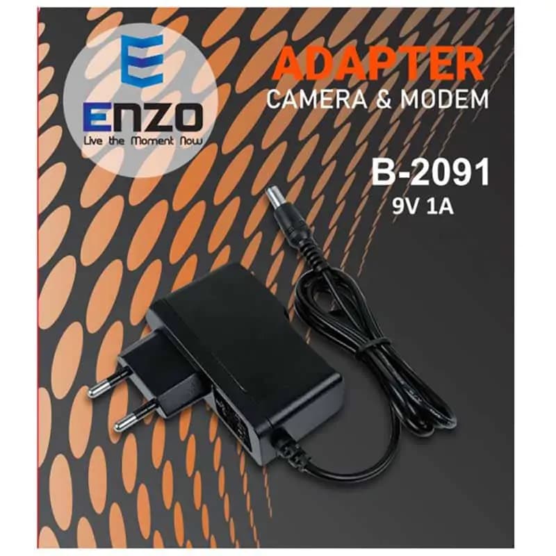 آداپتور مودم 9 ولت 1 آمپر Enzo B-2121 سر ریز 4.0X1.7 — تصویر ۵