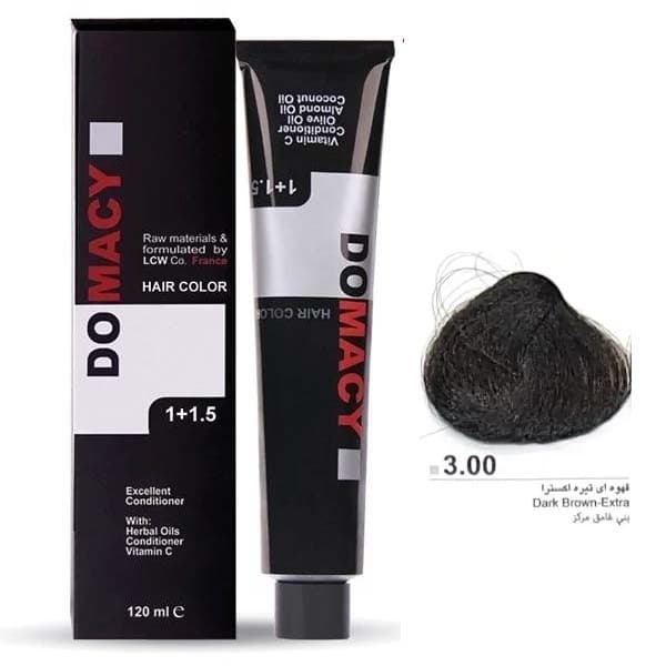 رنگ مو دوماسی شماره 3.00 حجم 120 میلی لیتر قهوه‌ای تیره اکسترا