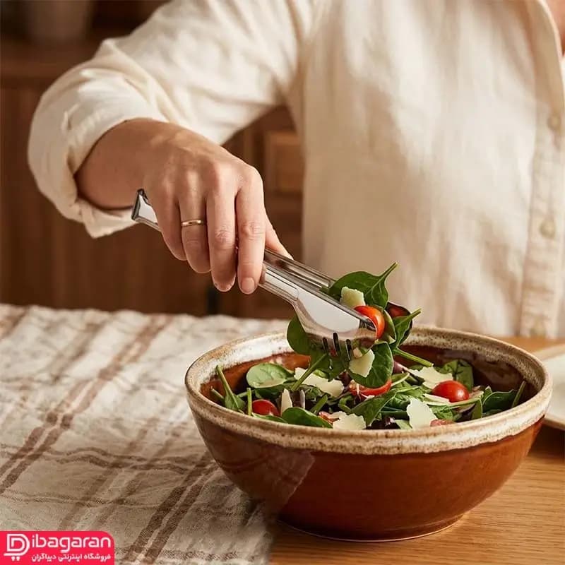 انبر سالاد استیل نیم گرد ریور مدل 8693