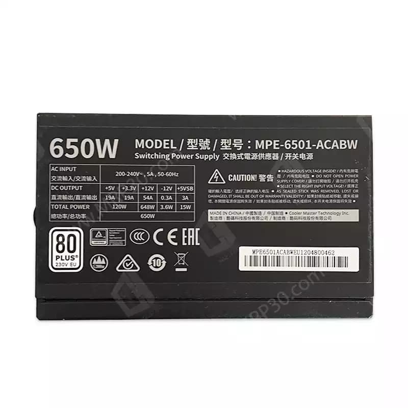 پاور کولر مستر Cooler Master MWE 650W استوک در حد نو — تصویر ۴