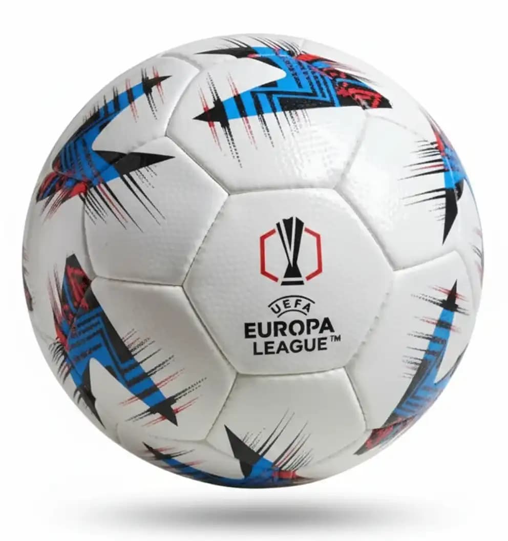 توپ فوتبال طرح لیگ اروپا (Europa League) مدل آبی و قرمز (دوختی پاکستانی)