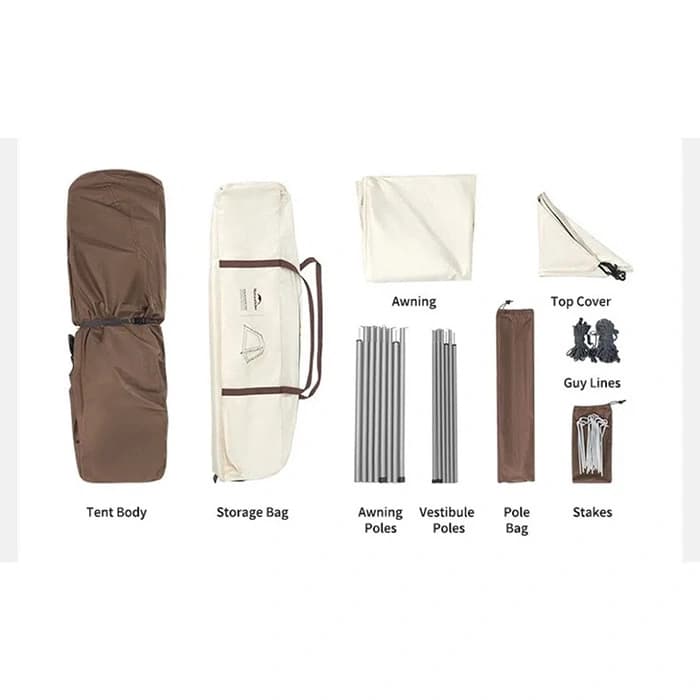 چادر 3 نفره سایبان دار نیچرهایک مدل Ango automatic tent CNK2550WS010 ‌ — تصویر ۷