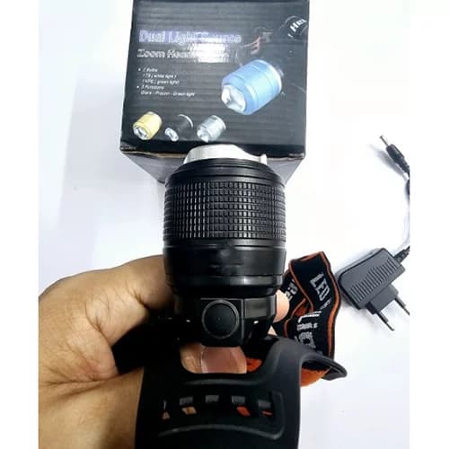 چراغ پیشانی زومدار دو لامپه مدل High Power Headlamp – T6 — تصویر ۲