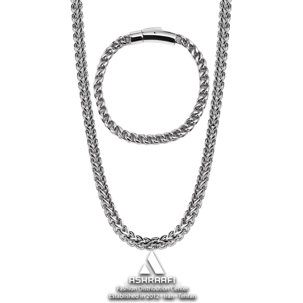 ست دستبند و گردنبند استیل Necklace & Bracelet Chain S9