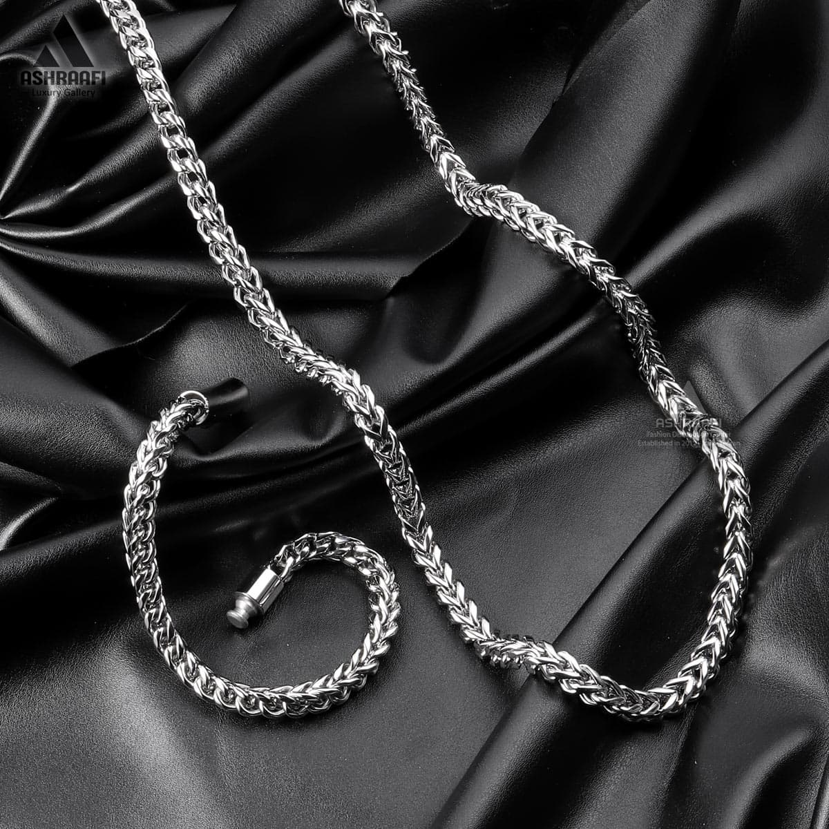 ست دستبند و گردنبند استیل Necklace & Bracelet Chain S9 — تصویر ۲