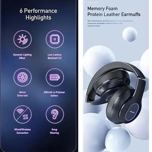 هدفون بلوتوثی اوی A200BL اصلی — تصویر ۳