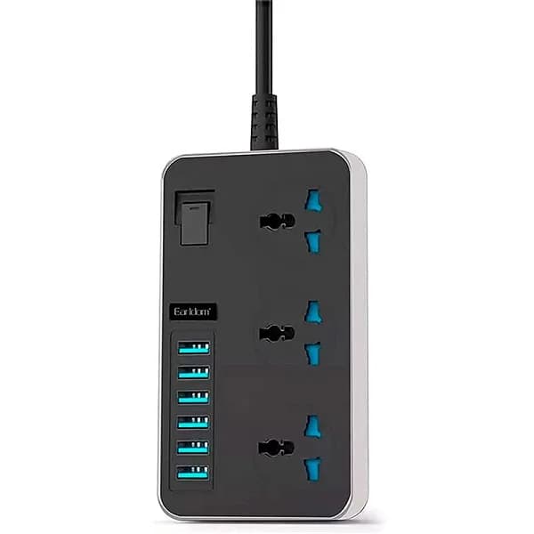 چند راهی 3 خانه ارلدام ES-SC04 با کابل 2 متری با شارژر USB اصلی