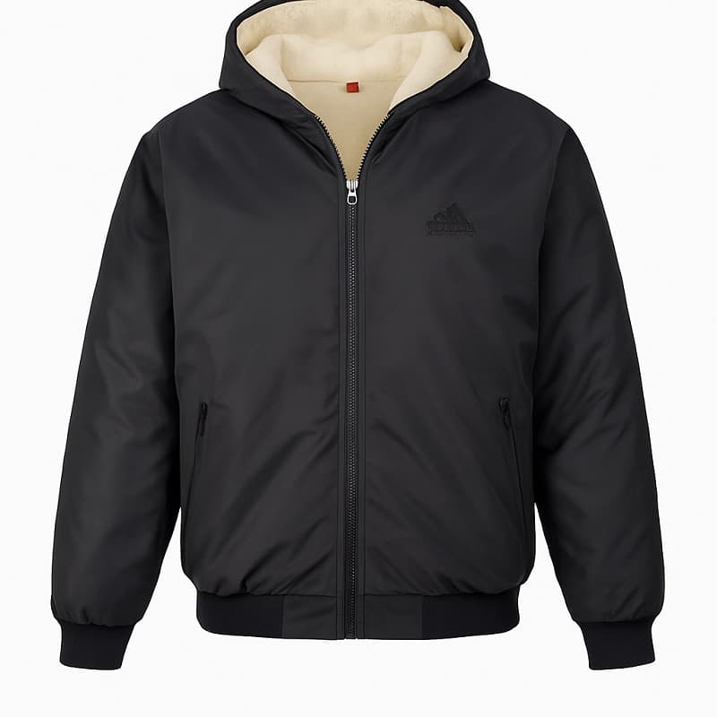 کاپشن مردانه مشکی داخل تمام خز مدل adidas — تصویر ۶