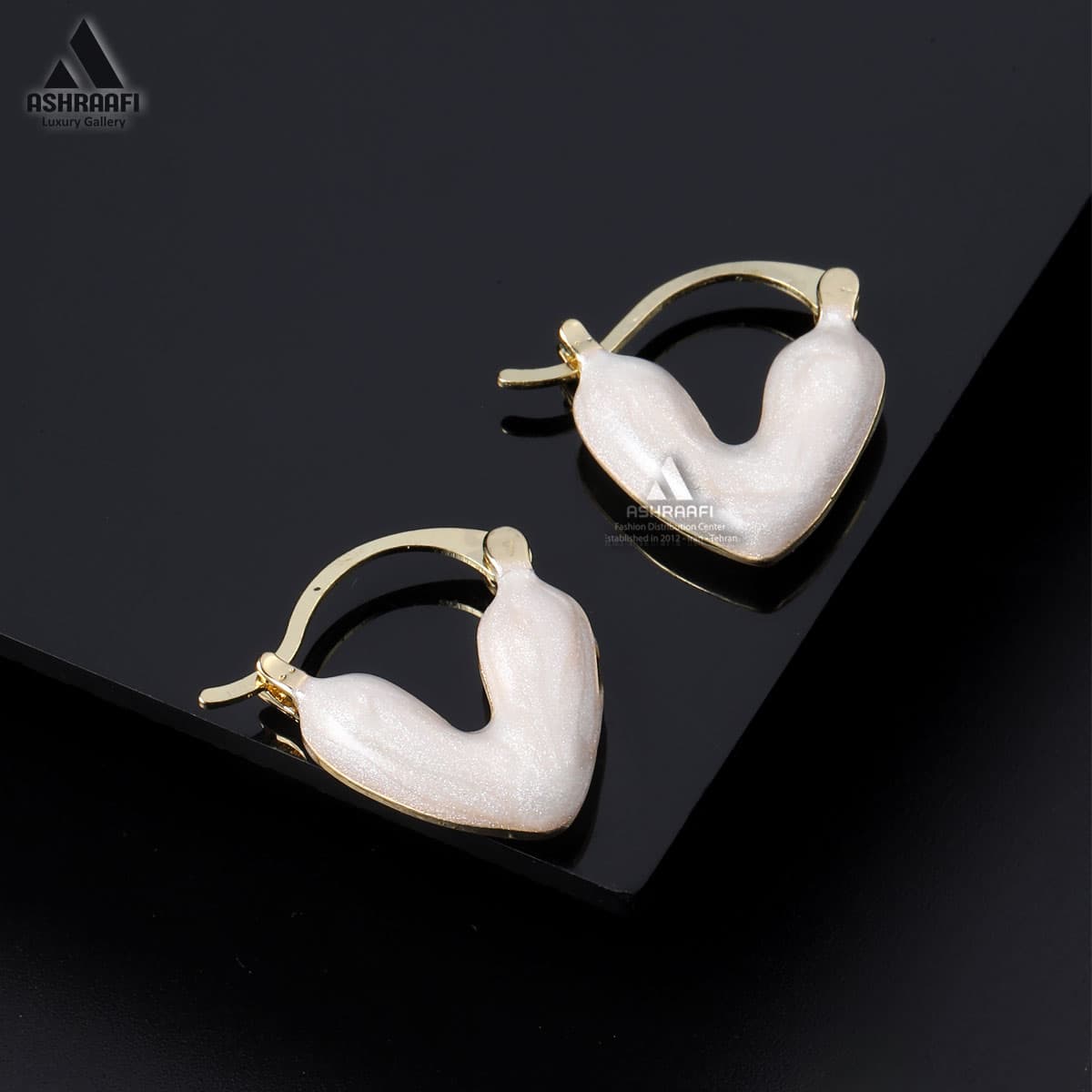 گوشواره زنانه قلب صدفی Heart Earrings G3 — تصویر ۲