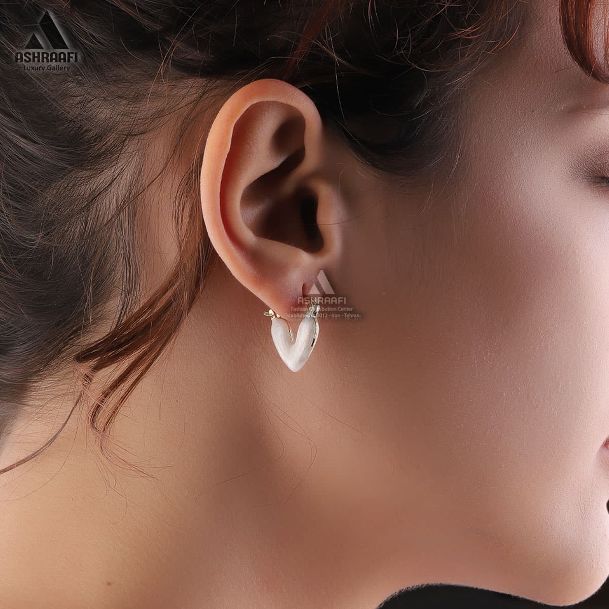 گوشواره زنانه قلب صدفی Heart Earrings G3 — تصویر ۳