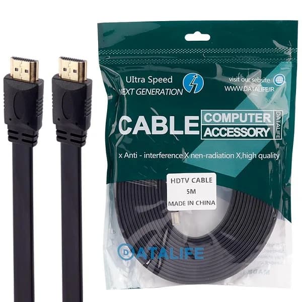 کابل HDMI دیتا لایف Flat طول 5 متر اصلی