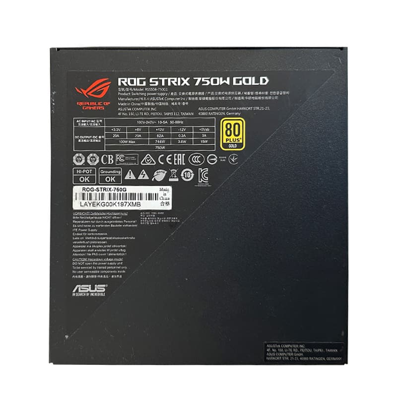 پاور 750 وات ایسوس ASUS Rog Strix 750W Gold استوک در حد نو — تصویر ۴