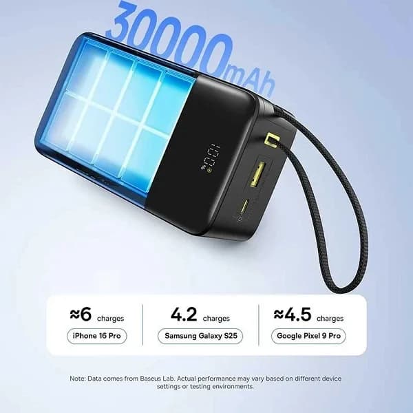 پاوربانک 22 وات بیسوس مدل EnerFill FC51 Bipow 2 Pro ظرفیت 30000 میلی‌آمپرساعت گارانتی شرکتی — تصویر ۴