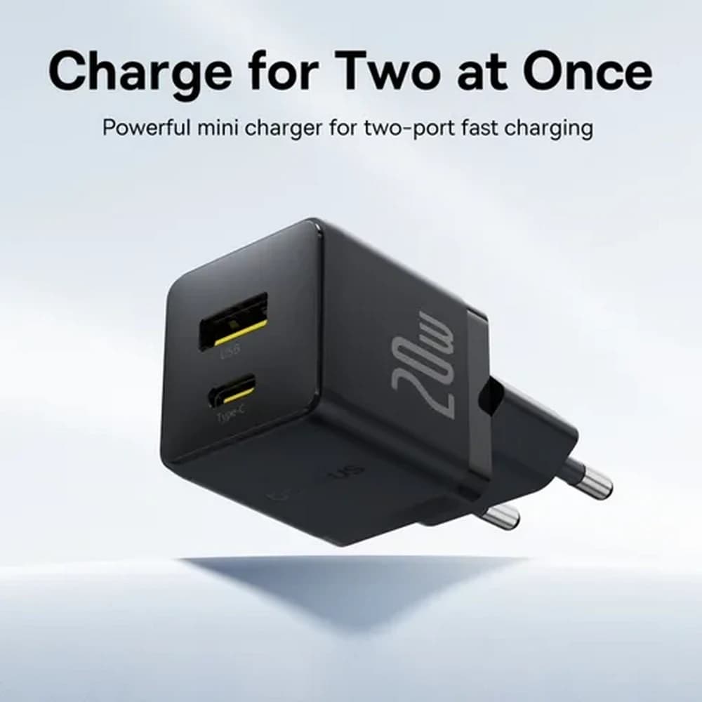 شارژر دیواری 20 وات باسئوس مدل Baseus Palm Fast Charger C+U 20W EU با گارانتی 24 ماهه شرکتی — تصویر ۴