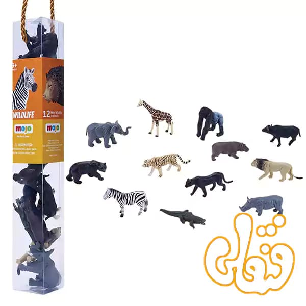 مجموعه 12 عددی حیوانات وحشی موجو Wild Animals Tube 380057