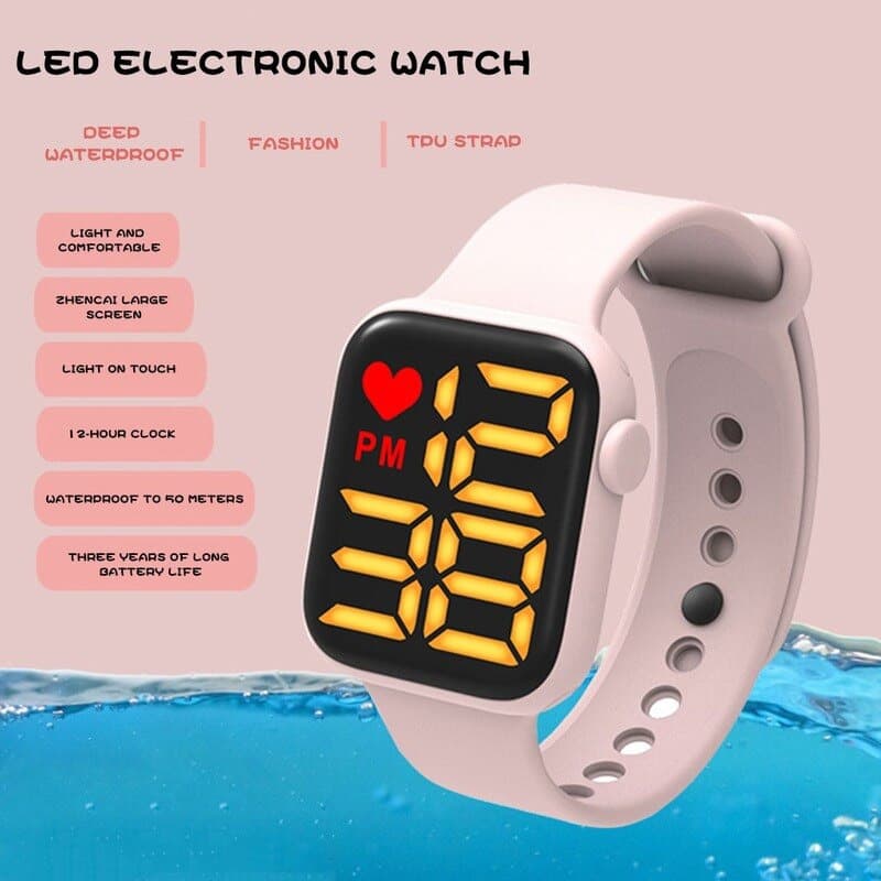 ساعت LED ضد آب طرح اپل واچ (سری 3) مدل Waterproof LED Watch Design Apple Watch — تصویر ۲