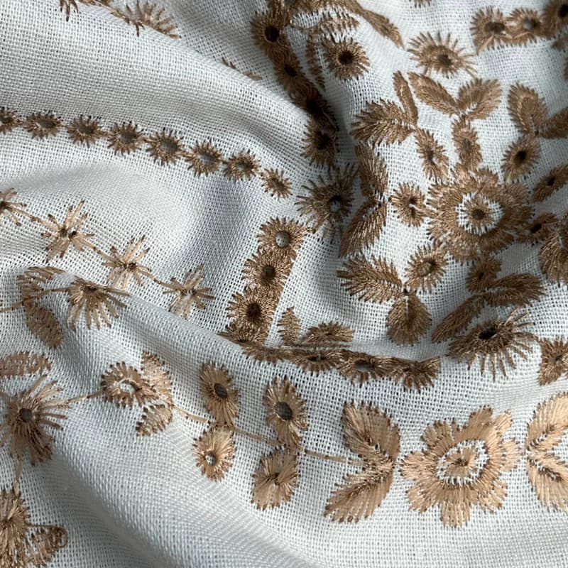 پارچه لینن طرح هندسه استخونی — تصویر ۳