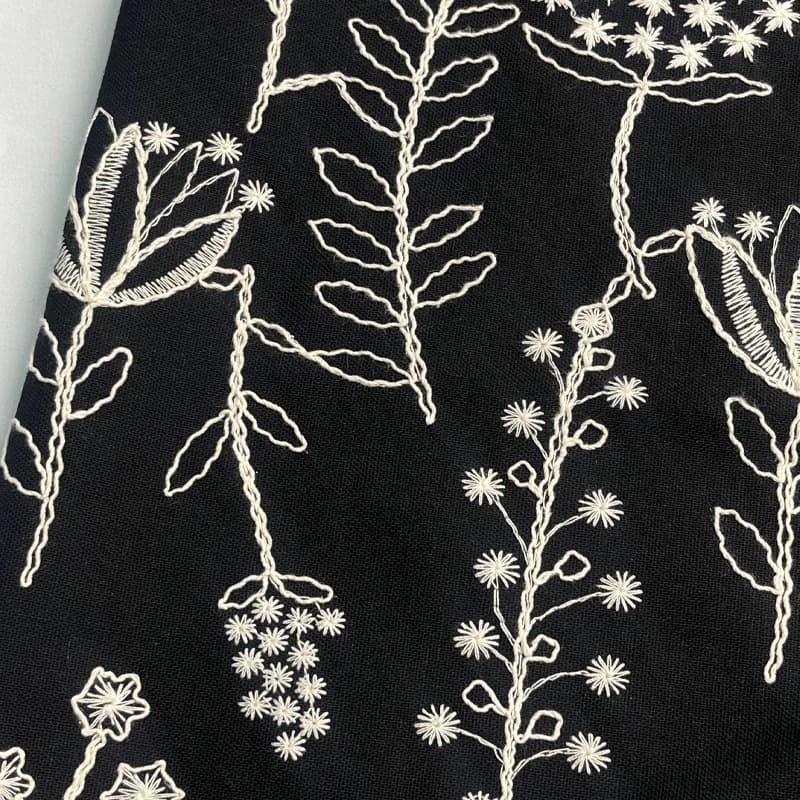 پارچه لینن سوزن‌دوزی مشکی